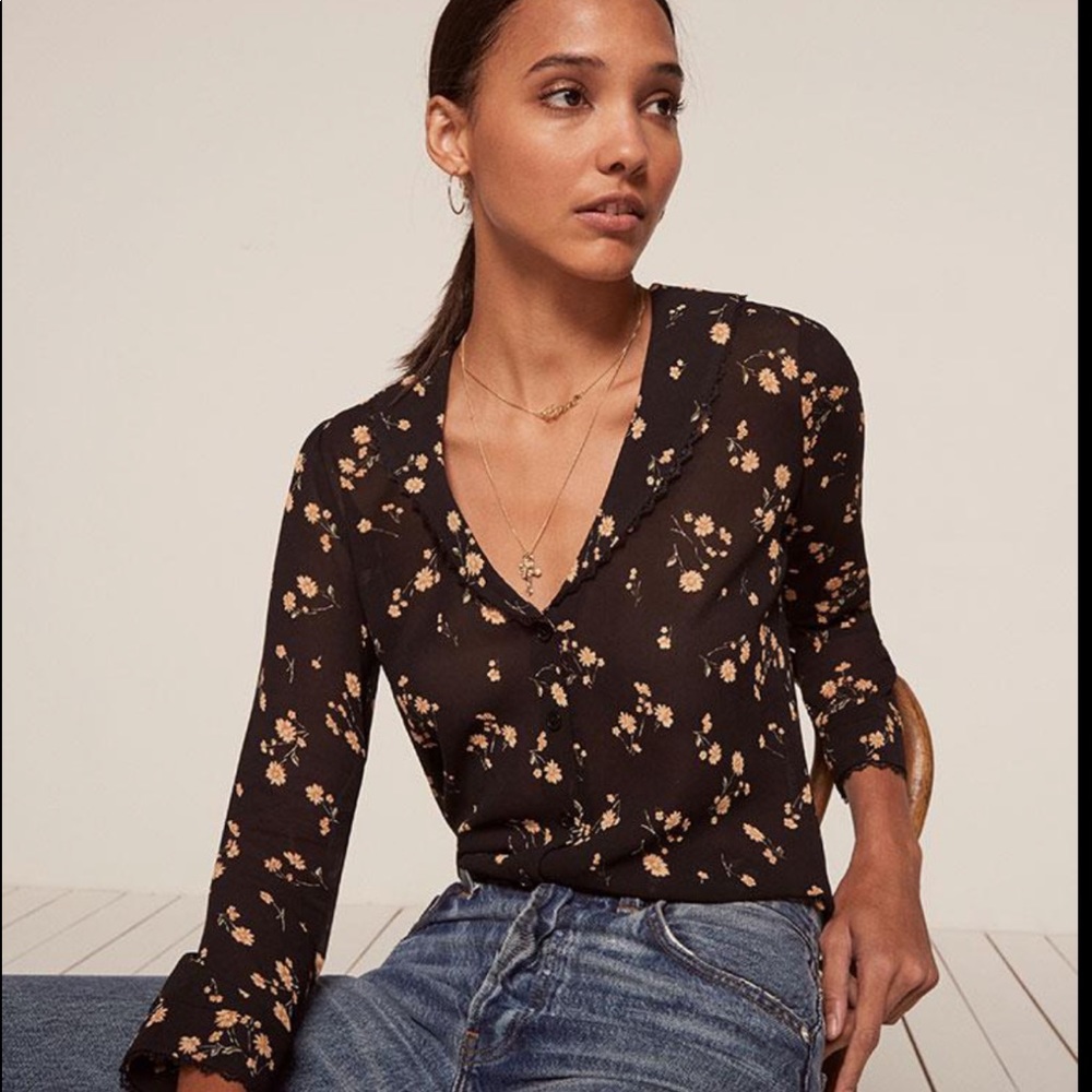 Reformation Betsy Top in Floral Medium